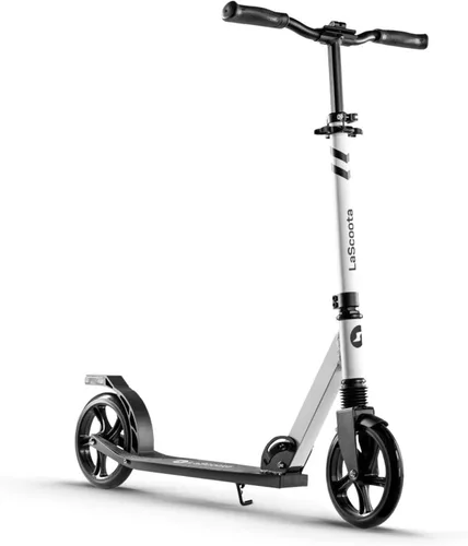Miniatura 11 de LaScoota Patinete para niños a partir de 6 años, adolescentes y adultos, ruedas de uretano grandes y resistentes de 8 pulgadas. Manillar ajustable