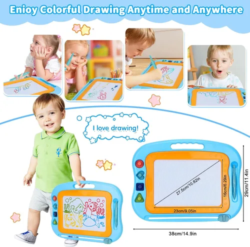 Miniatura 3 de BABLOCVID - Pizarra magnética para dibujar, juguetes para niños pequeños para niños y niñas, pizarra de garabatos borrable de 15 pulgadas