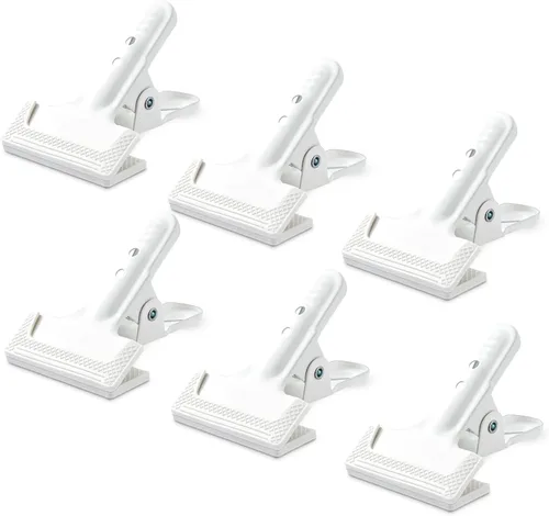 Miniatura 7 de Abrazaderas de resorte para telón de fondo, paquete de 6 clips grandes y resistentes para telón de fondo de fotografía de 4 pulgadas, para trabajar