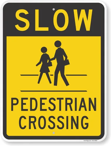 Miniatura 12 de SmartSign Letrero "Slow - Peatón Crossing" 12 x 18 pulgadas, aluminio reflectante de grado de ingeniero 3M Negro y amarillo