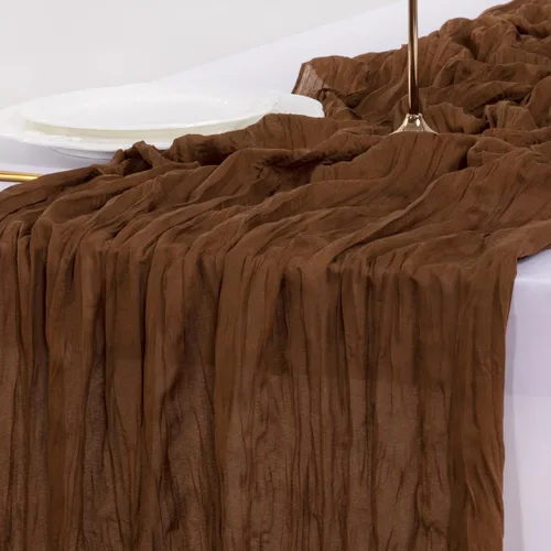 Miniatura 55 de Socomi - 10 caminos de mesa de gasa, estilo bohemio y rústico, para primavera, Pascua, bodas, fiestas, baby showers, cumpleaños y decoración, 120
