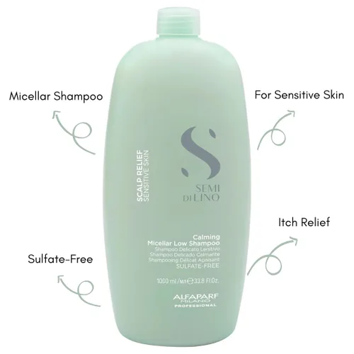Miniatura 3 de Alfaparf Milano Semi Di Lino Scalp Relief Low Shampoo para pieles sensibles, champú sin sulfato, calma, aporta comodidad e hidrata, alivia