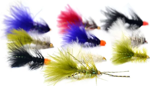 Miniatura 9 de Outdoor Planet Surtido de moscas de pesca con mosca premium, 12/24/48/66 moscas secas/húmedas/ninfa/serpentina, trucha/lubina, panfish/salmón