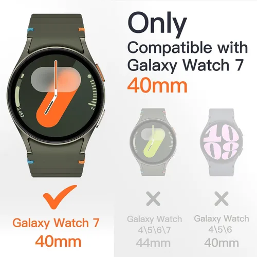 Miniatura 2 de JETech Funda con protector de pantalla para Samsung Galaxy Watch 7 de 40 mm, cubierta protectora general, película de vidrio templado de alta Negro