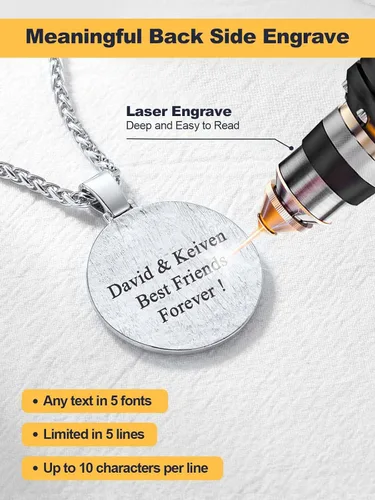 Miniatura 5 de U7 Collar de fotos personalizado para hombres y mujeres, joyería personalizada con dije de cualquier imagen, cuerda de acero inoxidable, espiga