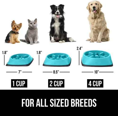 Miniatura 6 de GORILLA GRIP® Cuencos patentados de alimentación lenta sin BPA, juguete interactivo para perros y gatos, enriquecimiento de entrenamiento Turquesa