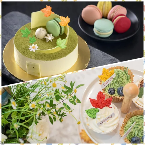 Miniatura 7 de 5 paquetes de moldes de hojas de silicona para pasteles, hojas de arce, fondant de resina, hojas de árbol para decoración de tartas