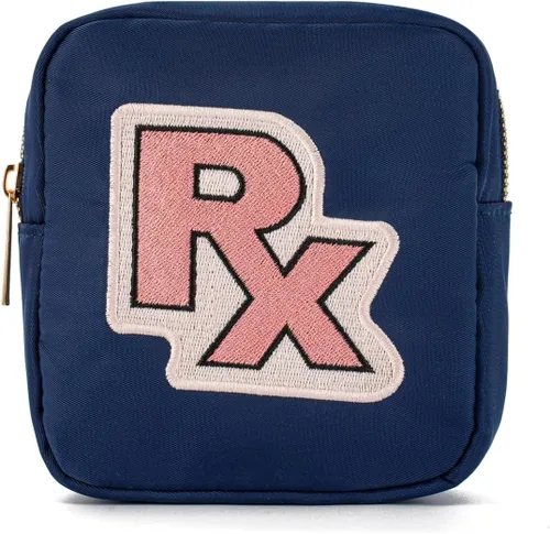 Miniatura 13 de uekeboag Bolsa Cosmética Personalizada Pequeña de Nylon, Linda Bolsa de Medicamentos con Parche de Letras de Chenilla y Cremallera, Bolsa de Viaje