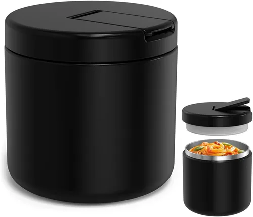Miniatura 10 de LOHASOK Termo de sopa infantil de 12 onzas para comida caliente, tarro de comida aislado al vacío con tapa de hebilla, de acero inoxidable, boca
