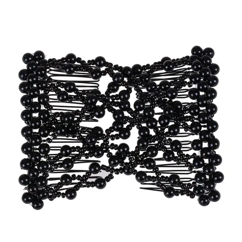 Miniatura 2 de 5 peines para el cabello con cuentas fáciles de estirar, doble diapositiva mágica de metal, horquillas para el cabello de las mujeres
