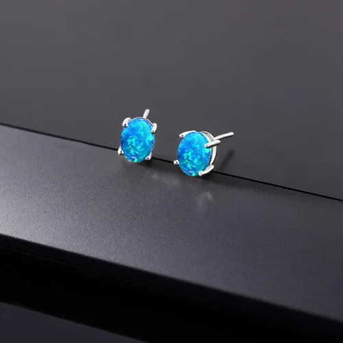 Miniatura 283 de Gem Stone King Aretes de oro de 14 quilates con piedra natal ovalada de 0.315 x 0.236 in Aretes de oro para mujer