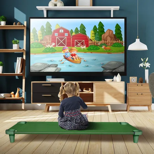 Miniatura 5 de Acrimet Cuna siesta para niños, cama portátil para niños pequeños, apilable, 52 pulgadas de largo (tubos de acero inoxidable)