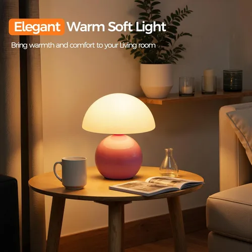 Miniatura 9 de NIORSUN Lámpara de Mesa con Forma de Hongo para Dormitorio, Lámpara de Mesa Portátil Inalámbrica, Lámpara Inalámbrica, Pequeñas Lámparas Táctiles