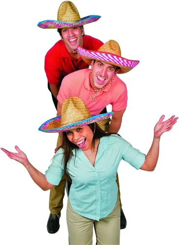 Miniatura 7 de Fun Express Sombreros mexicanos de 12 unidades, auténticos sombreros de paja para decoraciones de fiesta del Cinco de Mayo, tamaño adulto