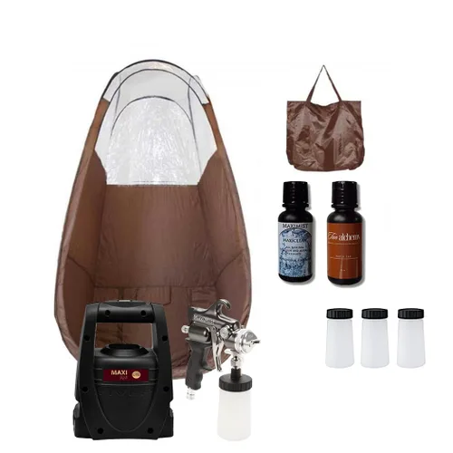 Miniatura 8 de Maxi-Mist Lite Plus, kit de autobronceado en spray, casa de campaña, pistola aerógrafo HVLP de bronceado. Tienda de campaña negra - Elite Lite