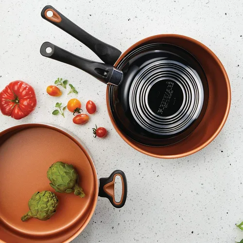 Miniatura 13 de Farberware Glide Ceramic Sartén Antiadherente / Sartén para Saltear / Sartén para Freír con Tapa y Mango Auxiliar - 4 Cuartos, Negro