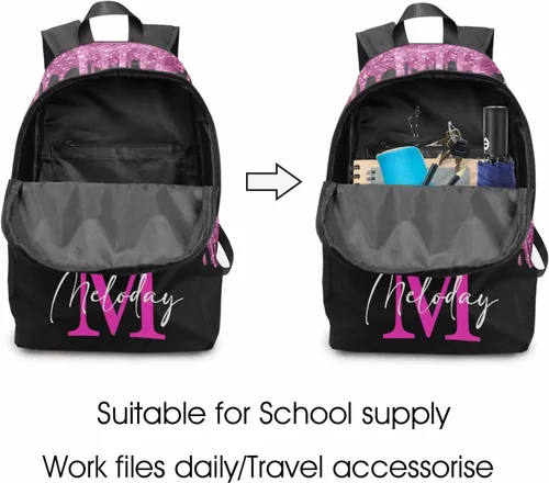 Miniatura 245 de Texto personalizado Elefante desgaste gafas mochila mochila mochila casual Daypack bolsa para mamá niñas, color86-4, Mochilas Daypack