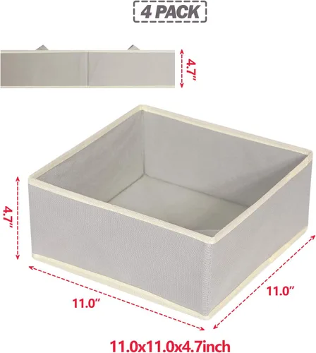 Miniatura 2 de DIOMMELL Caja de almacenamiento de tela plegable para armario, aparador, cajón, cestas de tela, contenedores divisores para ropa, ropa