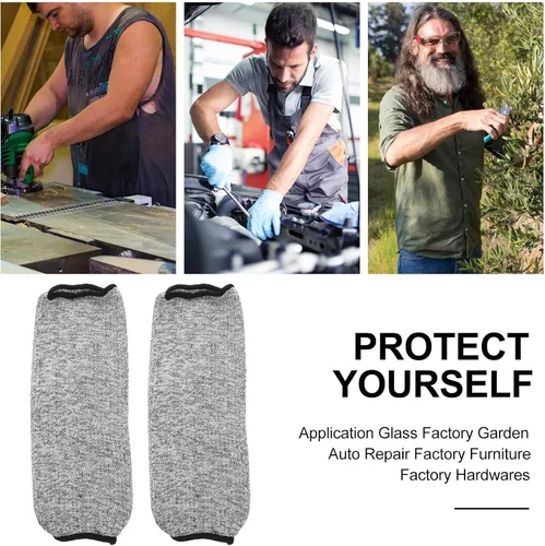 Miniatura 9 de Mangas de brazo resistentes a cortes de 13.8 in, cubierta de protección de antebrazo Hppe grado 5, funda protectora anticortes para carpintería