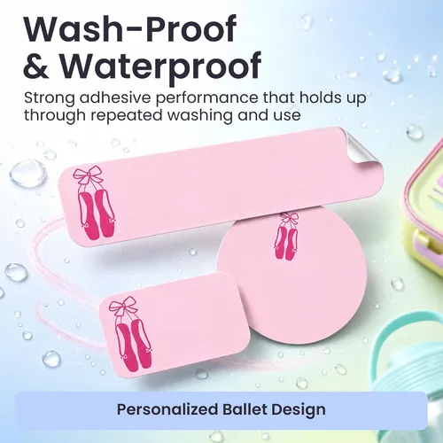 Miniatura 2 de Suministros escolares etiquetas de nombre personalizadas, etiquetas adhesivas de nombre personalizadas lavables para niñas, etiquetas adhesivas