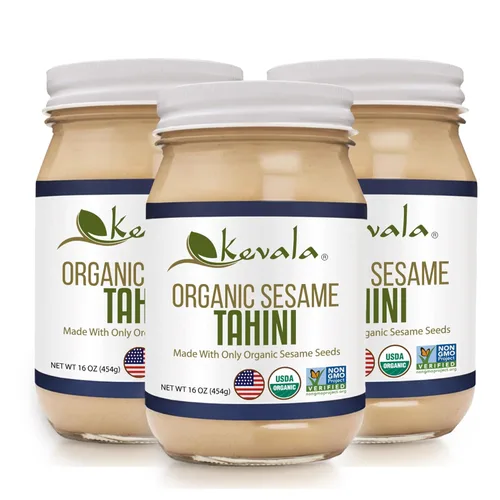 Miniatura 10 de Kevala Tahini de sésamo orgánico – USDA orgánico, proyecto sin OMG verificado y certificado Kosher (16 onzas (paquete de 5))