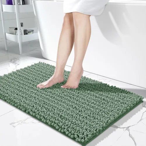 Miniatura 99 de Yimobra Alfombras de Baño Antideslizantes Lavables - Alfombra de Baño de Chenilla Ultra Suave Absorbente, Alfombra Peluda de Secado Rápido para Negro