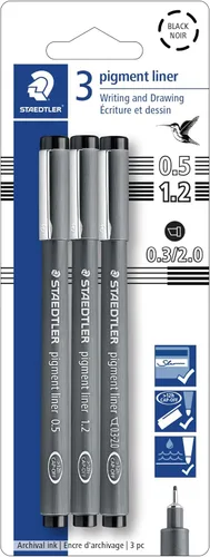 Miniatura 13 de Staedtler Delineador de Pigmentos, Pluma Delineadora para Dibujo, Bocetos, Diario, 0.05mm (0.002 in), Negro, Caja de 5 Plumas, 308 0059M