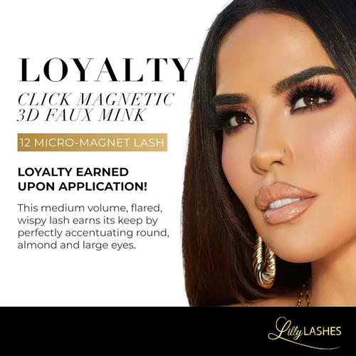 Miniatura 4 de Lilly Lashes Pestañas postizas magnéticas Click - Pestañas falsas magnéticas de visón sintético leales para un aspecto natural - Pestañas postizas