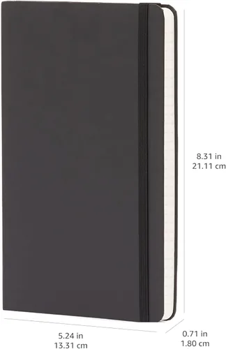 Miniatura 8 de Amazon Basics Cuaderno clásico con rayas, 240 páginas, tapa dura, 5 x 8.25 pulgadas, color negro