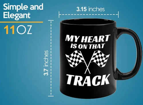 Miniatura 5 de Taza de café Racer de 11 onzas, color negro, On That Track - Fuel Speed Racer Car Guys Circuit Automotriz Racing Boy Regalos para él, papá, hombres