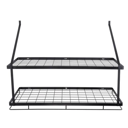 Miniatura 10 de VEVOR Estante para ollas montado en la pared, estante para colgar ollas y sartenes de 30 pulgadas, colgador de ollas y sartenes con 12 ganchos en S