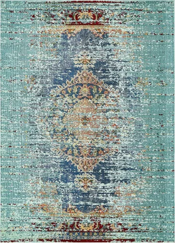 Miniatura 10 de Unique Loom Vita Collection - Alfombra saturada con degradado tradicional sobre teñido, 2 pies 2 pulgadas x 3 pies, turquesa/azul marino