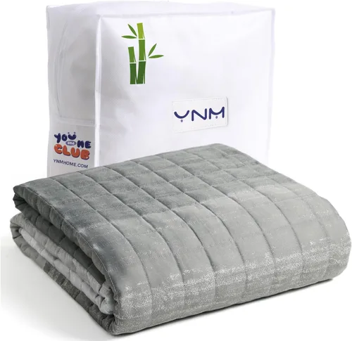 Miniatura 39 de YnM Manta con peso refrescante para adultos, terciopelo refrescante y acogedor de doble cara, manta pesada de 30 libras para parejas, uso en cuatro