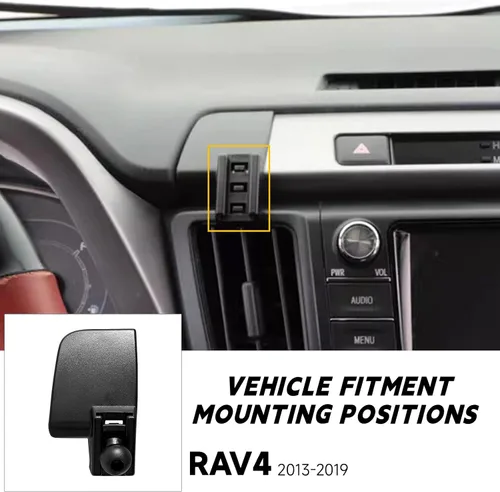 Miniatura 2 de B&DOG XSIN Soporte de teléfono de coche compatible con RAV4 (Negro-A)