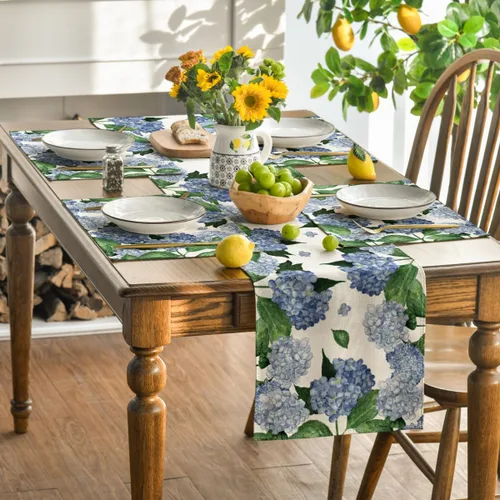 Miniatura 5 de Artoid Mode Manteles individuales de hortensias de acuarela para mesa de comedor, 12 x 18 pulgadas, decoración de temporada de primavera y verano