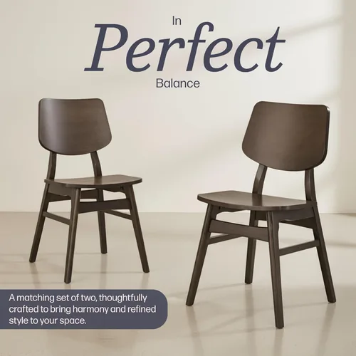 Miniatura 48 de Alaterre Furniture Calais Dining - Juego de 2 sillas de comedor moderno de mediados de siglo, juego de sillas de madera maciza con diseño