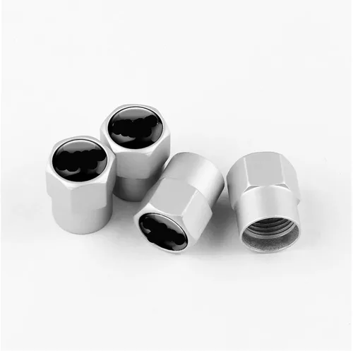 Miniatura 9 de 4 tapas de metal para válvulas de neumáticos de automóvil, accesorios compatibles con (negro largo)