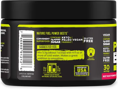 Miniatura 8 de Healthy Delights Nature Fuel Power Beets, jugo de remolacha vegano en polvo, polvo de remolacha para la presión arterial alta, 0 g de azúcar