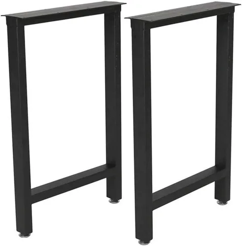 Miniatura 15 de Patas rectangulares industriales de metal de 16 pulgadas de altura, patas de banco de metal para mesa, diseño moderno de mediados de siglo, juego