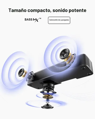 Miniatura 3 de ULTIMEA Barra de sonido envolvente de 2.1 canales para TV, subwoofer integrado, potencia máxima de 132 W, control de aplicaciones, barra de sonido