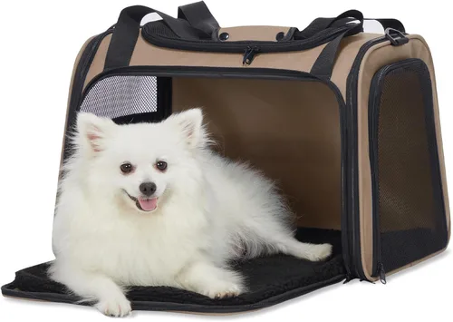 Miniatura 20 de PETSFIT Transportador de gatos grandes, transportador para perros pequeños de menos de 25 libras, transportador suave para mascotas, jaula para Rosa