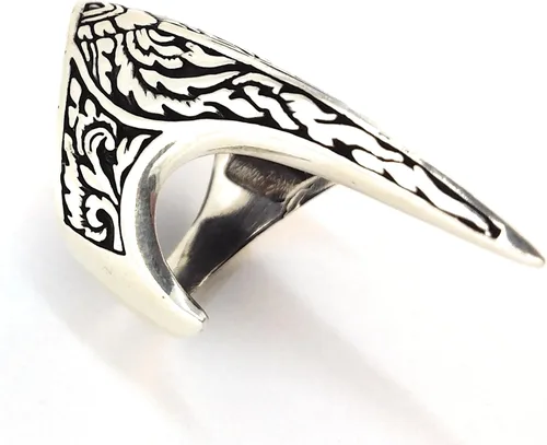 Miniatura 2 de Fang Gótico Biker Retro 925 Stelring plateado turco hecho a mano de lujo para hombre, all sizes, customize size available, Plata de ley 925, plata
