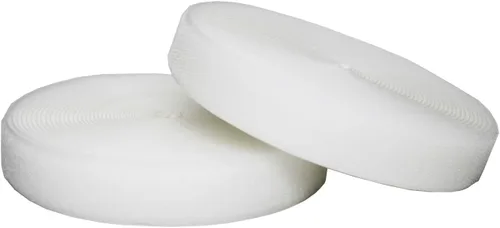 Miniatura 6 de HUAYY 1 pulgada de ancho 9 yardas de largo, estilo de gancho y bucle, tela de tiras de nailon no adhesivas, color blanco (1 pulgada x 9 yardas)