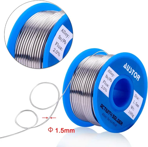 Miniatura 3 de AUSTOR 63-37 Alambre de soldadura de núcleo de colofonia de plomo de estaño para soldadura eléctrica (0.059 in, 3.53 oz)