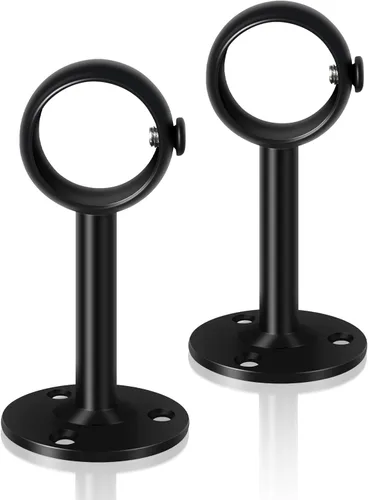 TOKPLNU Soporte para Barra de Cortina de Techo, Soporte de Barra de Cortina de Servicio Pesado Negro, Ganchos Colgadores para Barra de Cortina de
