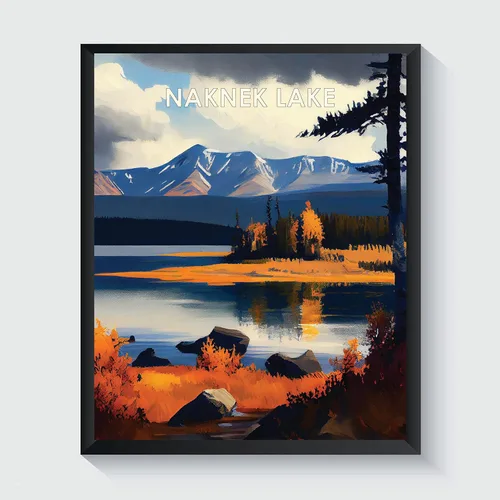 Miniatura 49 de Yellowstone Lake - Póster impreso artístico, ilustración, arte de pared, decoración de paisaje retro, paisaje, obra de arte para decoración de Lago