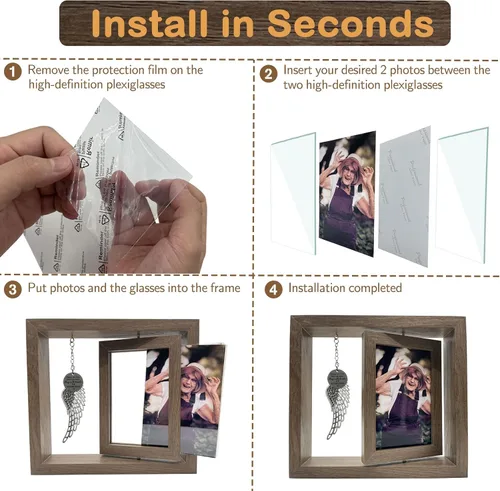Miniatura 4 de Besoamo Marco de fotos conmemorativo de 4 x 6, regalos de condolencias por pérdida de un ser querido, regalos conmemorativos por pérdida de mamá