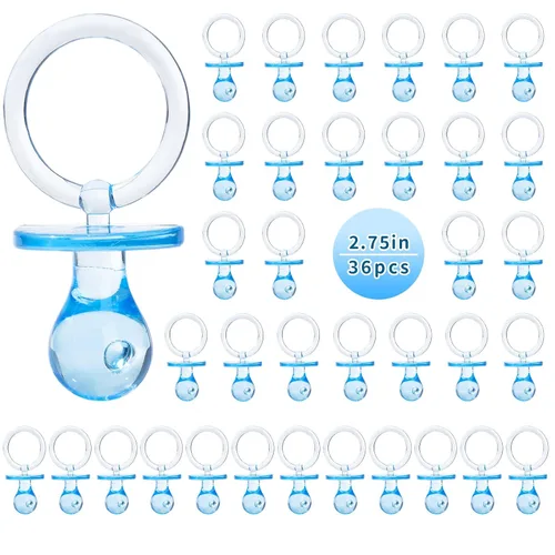 Miniatura 11 de 150 Mini Chupetes para Juego de Baby Shower (5 Colores), Chupetes de Plástico de 0.86 Pulgadas para Baby Shower, Favores de Fiesta de Revelación