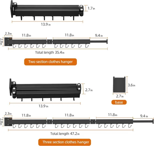 Miniatura 4 de Kelisiting Tendedero de Ropa de Montaje en Pared, Plegable de 2 Pliegues y Resistente, Tendedero de Lavandería para Montaje en Pared, [Sin Taladrar]
