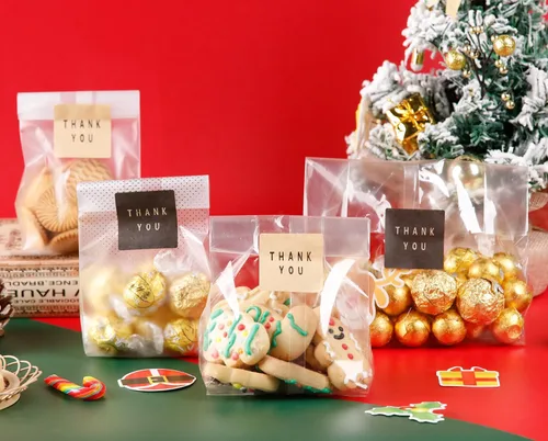 Miniatura 6 de Bolsas de celofán, bolsas de galletas para embalaje, bolsa de regalo transparente con calcomanías para galletas, dulces, chocolates